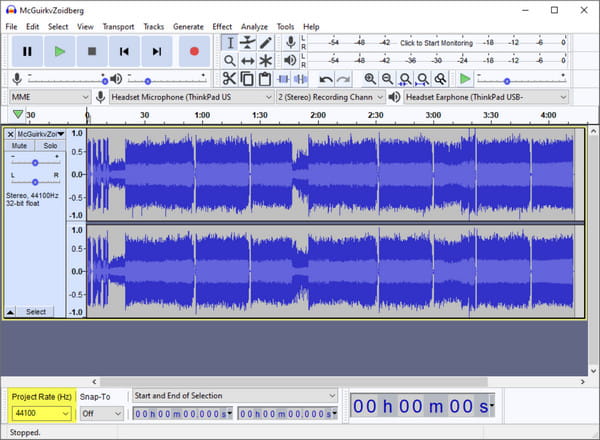 Audacity Wav Converter Interface