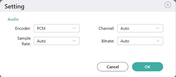 Impostazioni WAV di output