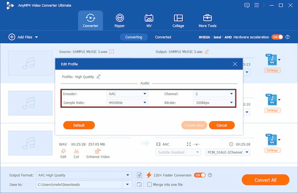 Configure Audio Settings In Anymp4 Video Converter Ultimate