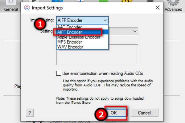 Configure Aiff Encoder In Apple Music