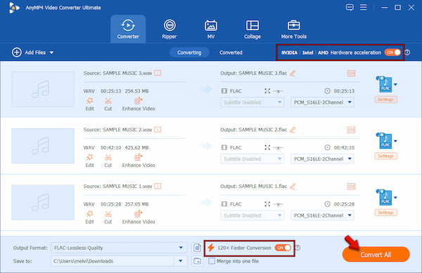 Convert To Flac In Anymp4 Video Converter Ultimate