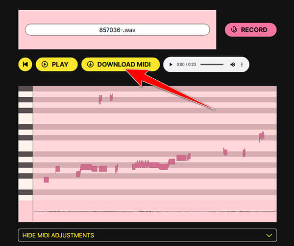 Download MIDI Notes in Basic Pitch