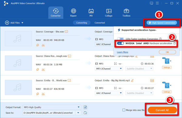 Convert Wav To Mp3 In Anymp4 Video Conveter Ultimate