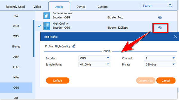 Custom Ogg Bitrate In Anymp4