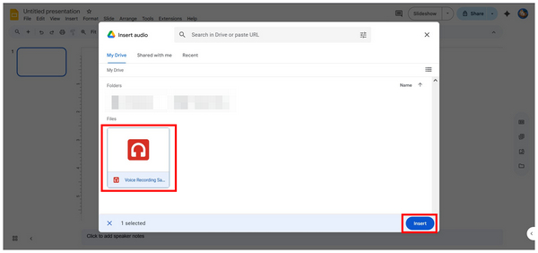 Google Slide Drive Audio