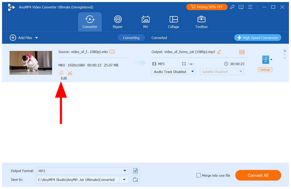 Anymp4 Video Converter Ultimate Edit