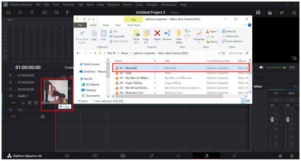 Fairlight Click Drag File