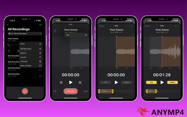 Edit Audio Using Voice Memos App