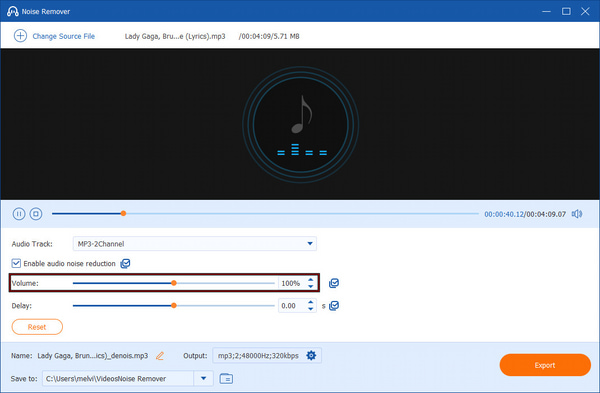 Increase Audio Volume