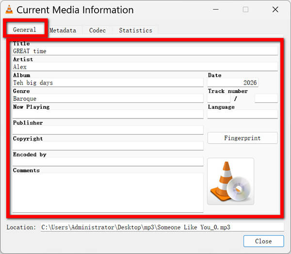 Modify MP3 Tag in VLC