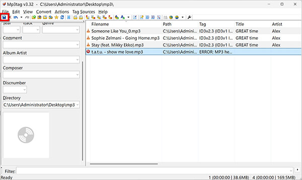 Save MP3 Files in MP3tag