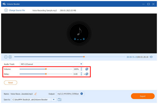 Anymp4 Video Converter Ultimate Volume Slider