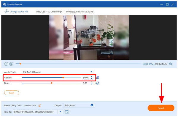 Anymp4 Video Converter Ultimate Volume Export