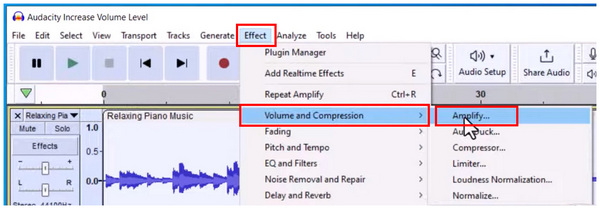 Audacity Select Amplify