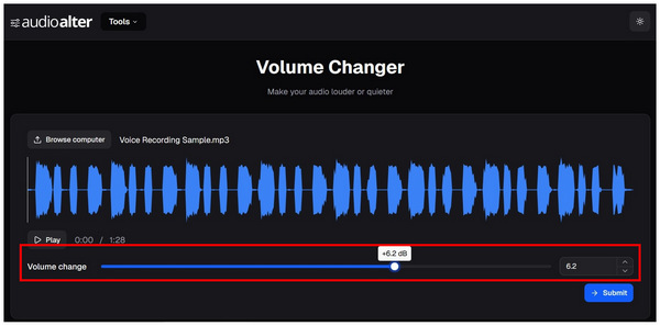 Audioalter Online Volume Change