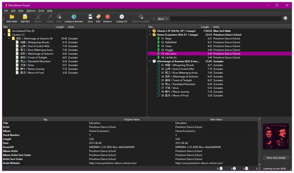 Musicbrainz Picard Interface
