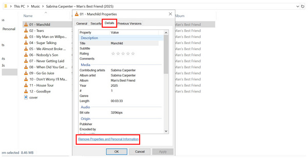 Windows File Details Remove