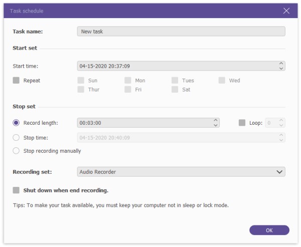 Set Task Schedule