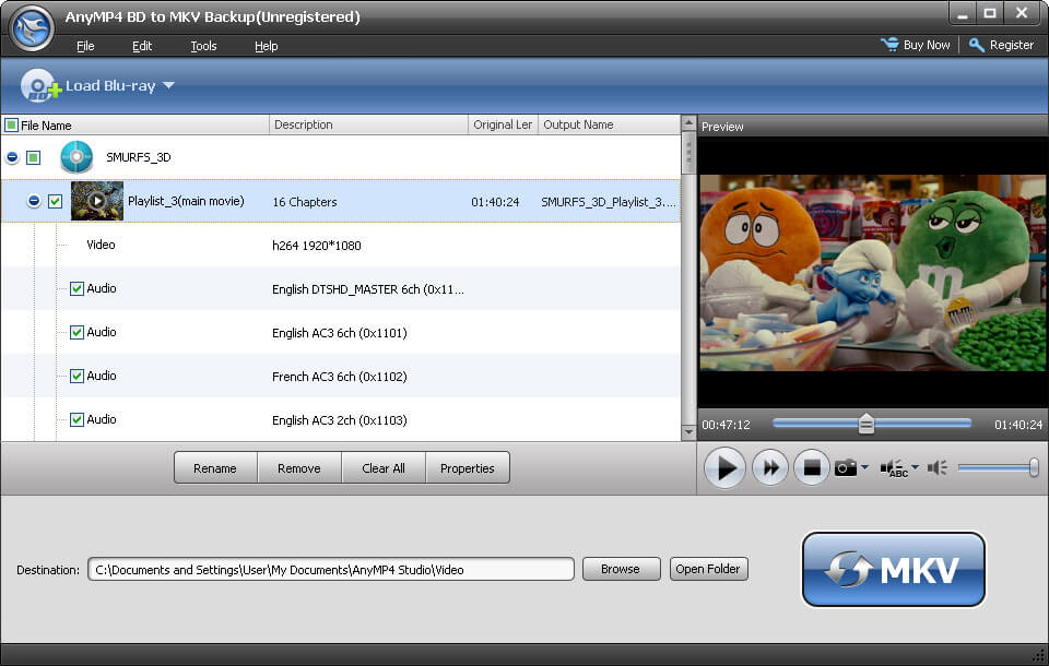 Windows 7 AnyMP4 BD to MKV Backup 6.0.32 full