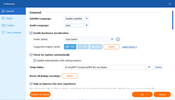 Configurações gerais