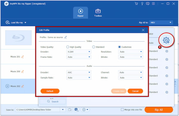 Configure Output Quality