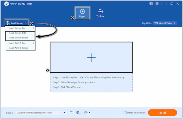 Load Blu-ray Disc for Ripping