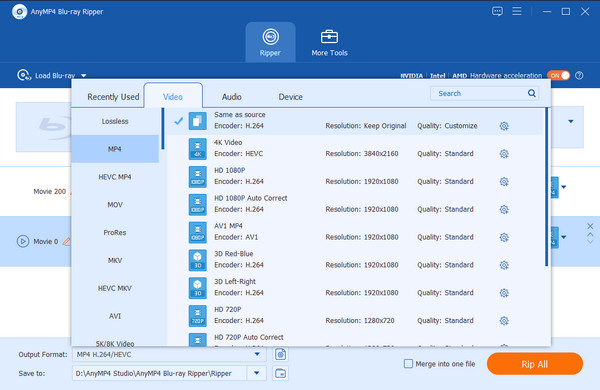 Select Output Format