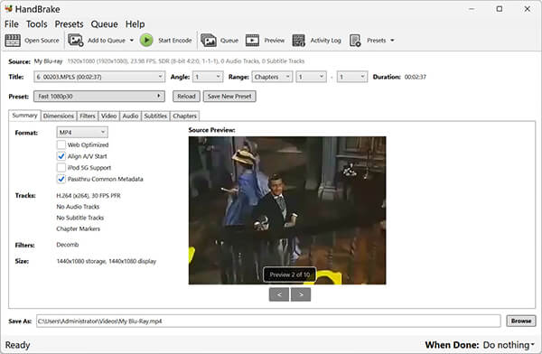 Zgrywarka Blu-Ray Handbrake