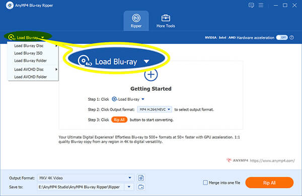 Załaduj płytę Blu-Ray