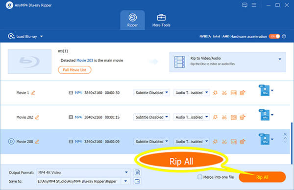 Zgrywanie płyt Blu-ray w formacie AnyMP4