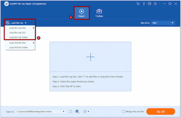 Laad Blu-ray voor decodering