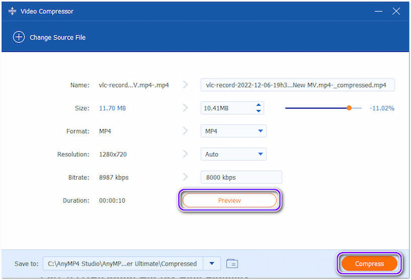 Blu-ray-lagringsideerAnyMP4 Converter Komprimer