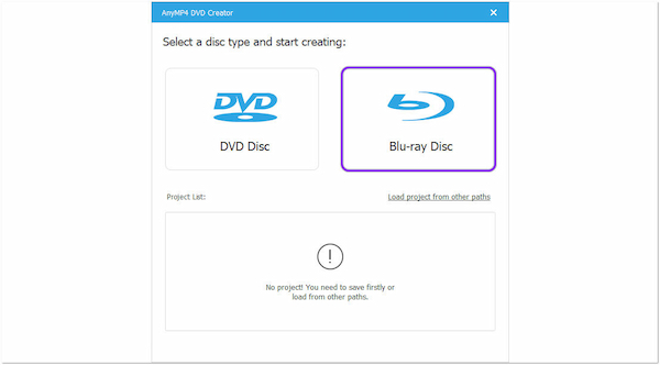 AnyMP4 Convert MKV to Blu-ray Disck Type