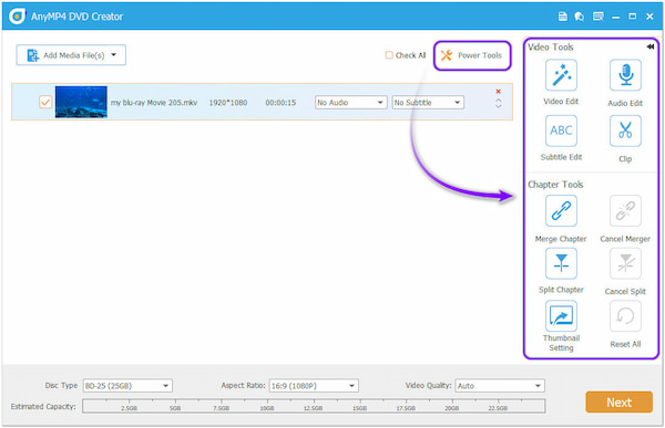 AnyMP4 Converter MKV para Blu-ray Modificar MKV