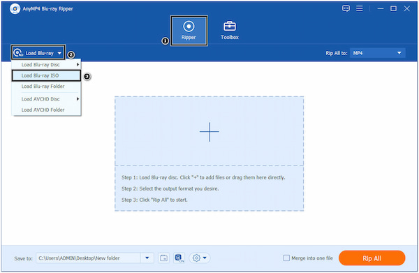 AnyMP4 BP Converteer BD naar AVI Load