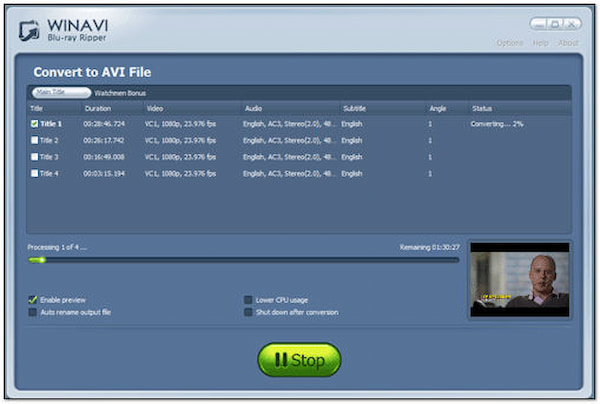 Blu-ray AVI WinAVI konvertálása