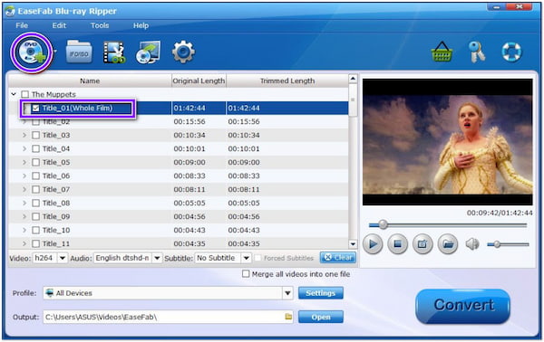 Converti Blu-ray in ISO EaseFab