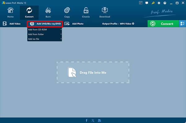 Load Blu Ray Movie to Leawo
