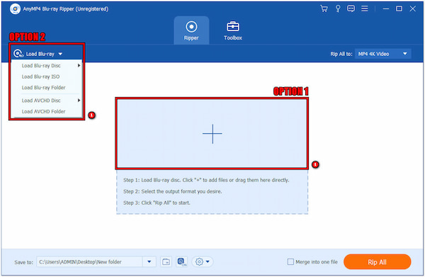 Carica Blu-ray per la conversione