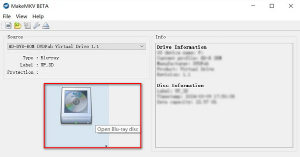 Makemkv Open Blu-ray-schijf