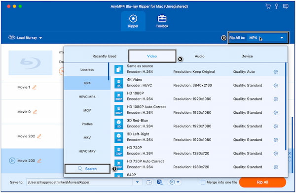 Copie o Blu-ray para o formato desejado