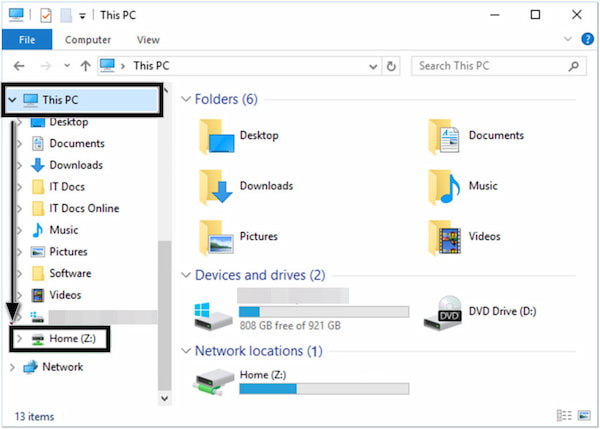 Select Flash Drive as Destination