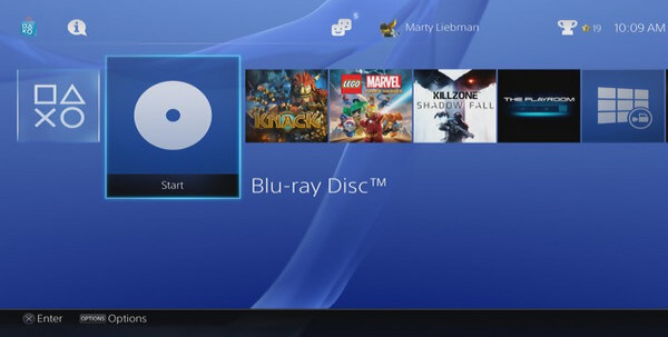 Воспроизведение диска Blu-ray на PS4