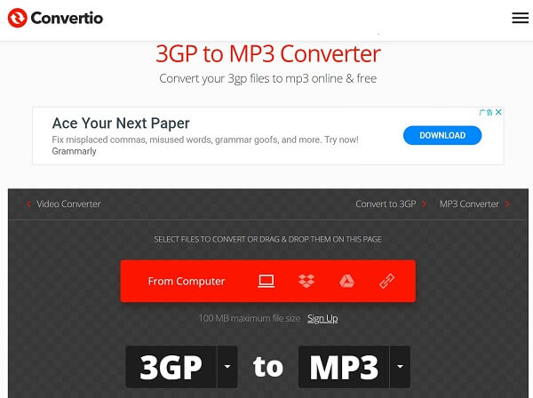 Convertio 3GP in MP3