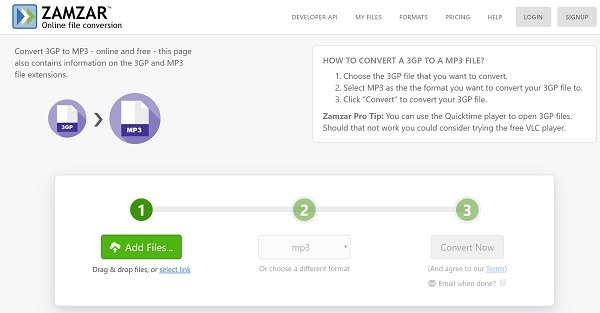 Zamzar 3GP till MP3