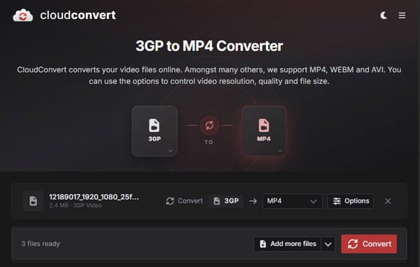 Cloudconvert 3Gp To Mp4 Converter