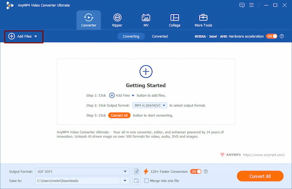Load 3Gp Source In Anymp4 Video Converter Ultimate