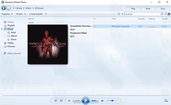 A Windows Media Player