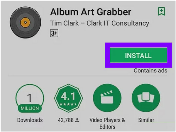 Aggiungi l'installazione Android della copertina dell'album