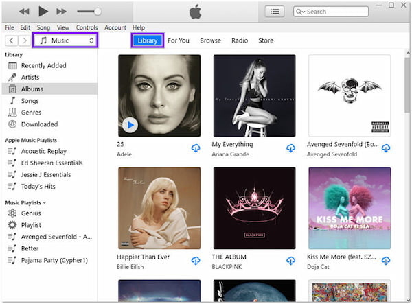 Albumhoezen iTunes-bibliotheek toevoegen